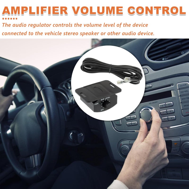 JAMHER Universal Car Amplifier Bass Control Knob Sub Level Amp Volume Control Cable with 4-Pin 3.5m/11.48ft Cable for Car Motorcycle Speakers Home Theater - Image 5